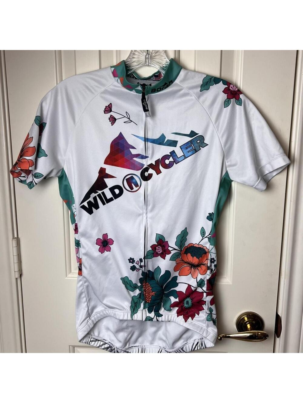 Wild Cycler, Borah Teamwear, Vibrant Floral Jersey, Full Zip, Wmn's Small - USA